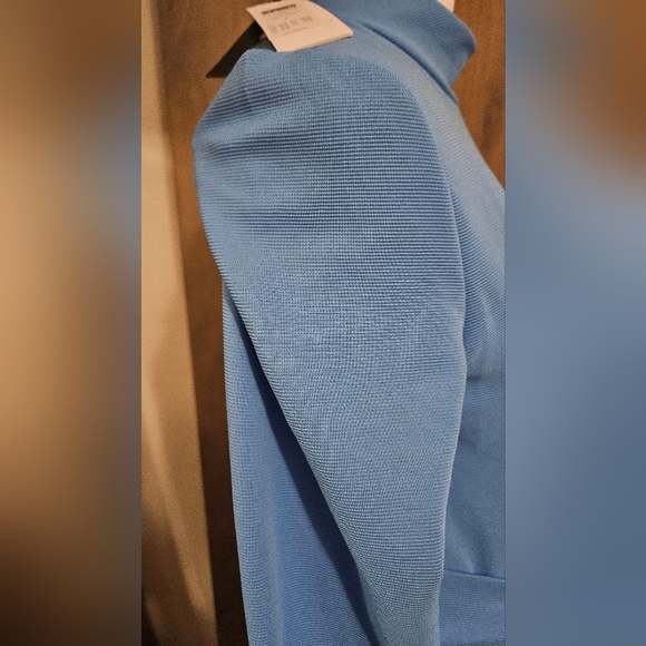 NOISY MAY Ribbed Longsleeve Mock Neck Stretch Midi Dress Tie Front.Blue. S NWT - Picture 10 of 16